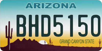 AZ license plate BHD5150