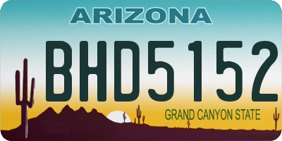 AZ license plate BHD5152