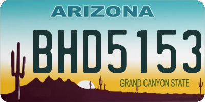 AZ license plate BHD5153