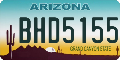 AZ license plate BHD5155