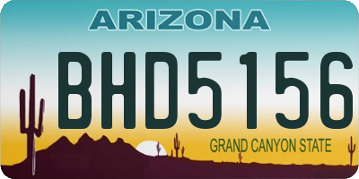 AZ license plate BHD5156