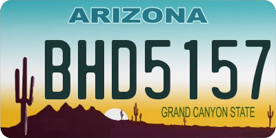AZ license plate BHD5157