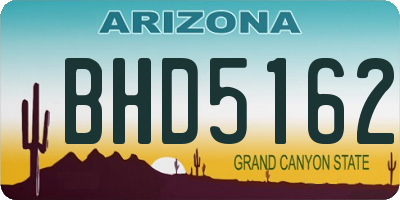 AZ license plate BHD5162