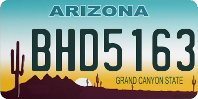 AZ license plate BHD5163