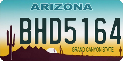 AZ license plate BHD5164