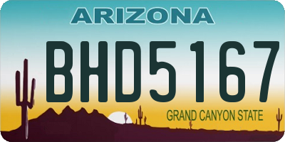 AZ license plate BHD5167
