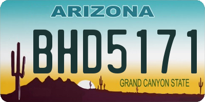 AZ license plate BHD5171