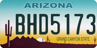 AZ license plate BHD5173