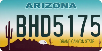 AZ license plate BHD5175