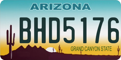 AZ license plate BHD5176