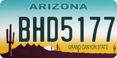 AZ license plate BHD5177