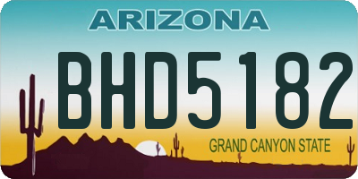 AZ license plate BHD5182