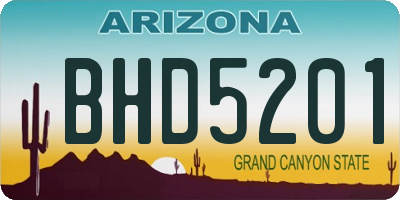 AZ license plate BHD5201