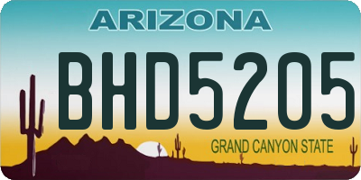 AZ license plate BHD5205