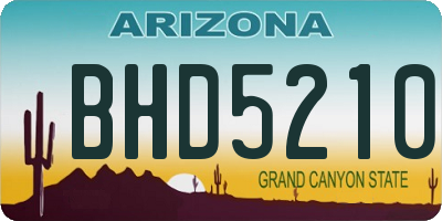 AZ license plate BHD5210