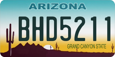 AZ license plate BHD5211