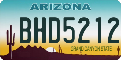 AZ license plate BHD5212