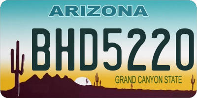 AZ license plate BHD5220