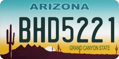 AZ license plate BHD5221