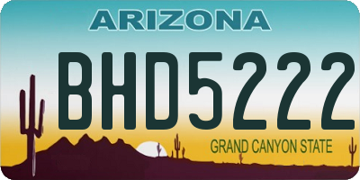 AZ license plate BHD5222