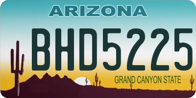 AZ license plate BHD5225