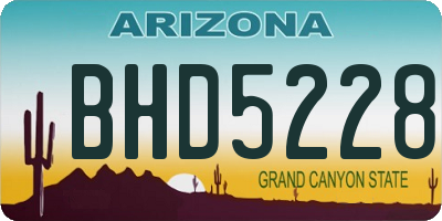 AZ license plate BHD5228