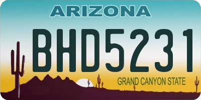 AZ license plate BHD5231