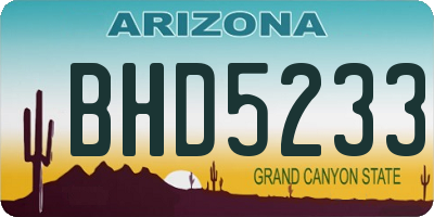 AZ license plate BHD5233