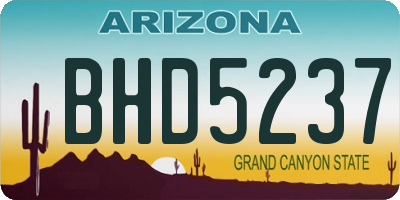 AZ license plate BHD5237