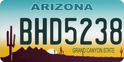 AZ license plate BHD5238