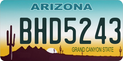 AZ license plate BHD5243