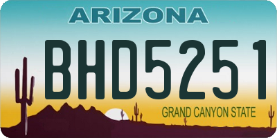 AZ license plate BHD5251