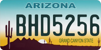 AZ license plate BHD5256