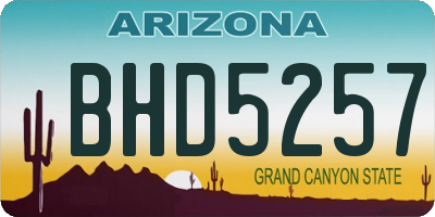 AZ license plate BHD5257