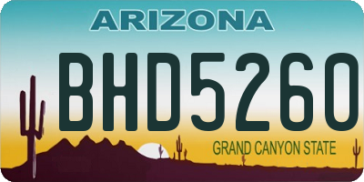 AZ license plate BHD5260