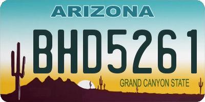 AZ license plate BHD5261