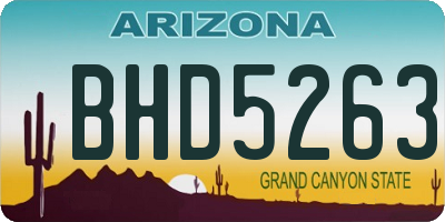 AZ license plate BHD5263