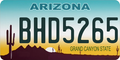 AZ license plate BHD5265