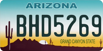 AZ license plate BHD5269