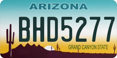 AZ license plate BHD5277