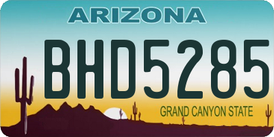 AZ license plate BHD5285