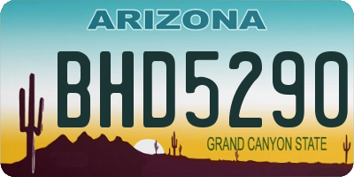 AZ license plate BHD5290