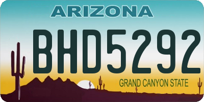 AZ license plate BHD5292