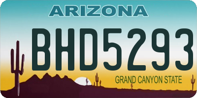 AZ license plate BHD5293