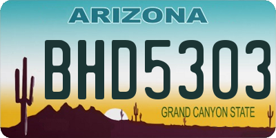 AZ license plate BHD5303