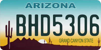 AZ license plate BHD5306