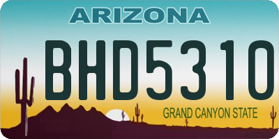 AZ license plate BHD5310