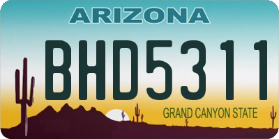 AZ license plate BHD5311