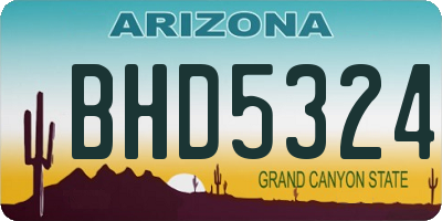 AZ license plate BHD5324