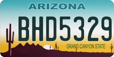 AZ license plate BHD5329